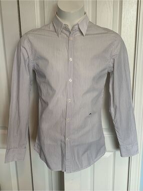 J. Lindeberg Men's Blue Pinstripe Dress Shirt - Classic Button-Down